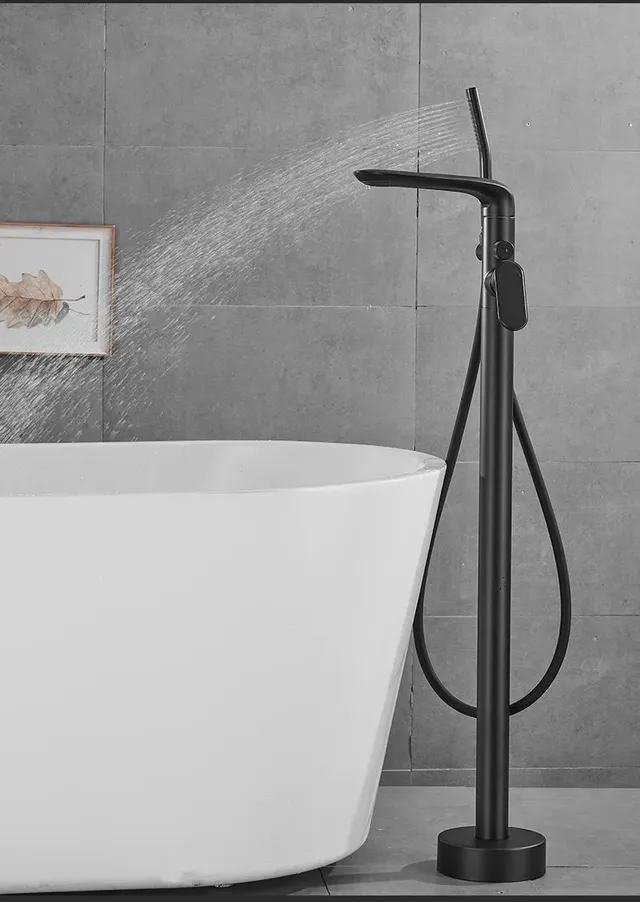 Tuqiu-Ensemble de douche de baignoire noire – vue 3