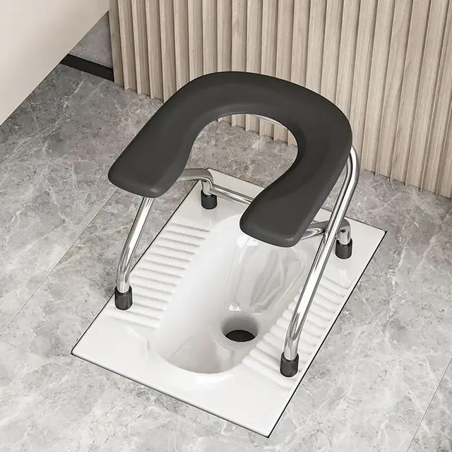 Tabouret de toilette pliable en acier inoxydable pour… – vue 4