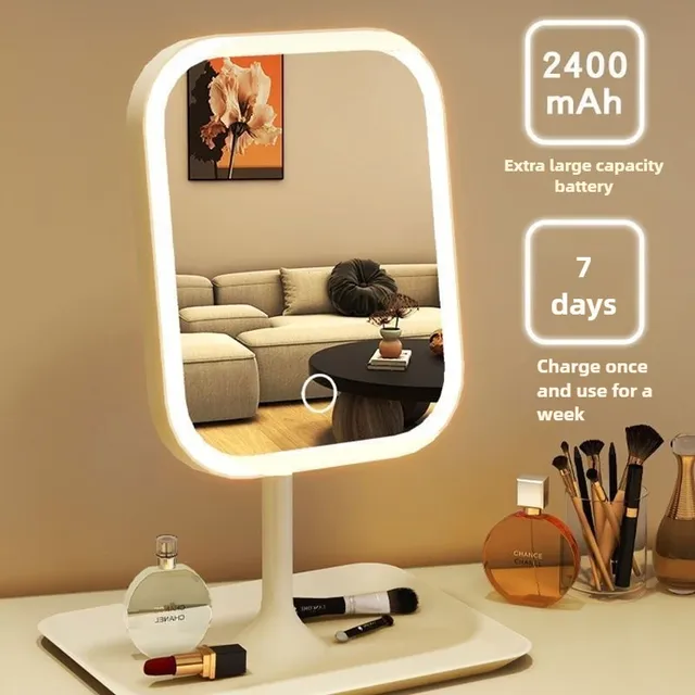 Miroir de maquillage de bureau à Led avec lumières – vue 3