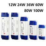 Transformateur d&rsquo;éclairage LED 100W 80W 60W 36W 24W 12W, adaptateur d&rsquo;alimentation AC/DC 12V 24V, luminaire, bande lumineuse LED