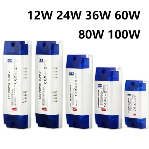 Transformateur d’éclairage LED 100W 80W 60W 36W 24W 12W, adaptateur d’alimentation AC/DC 12V 24V, luminaire, bande lumineuse LED Transformateur d’éclairage LED 100W 80W 60W 36W 24W 12W, adaptateur d’alimentation AC/DC 12V 24V, luminaire, bande lumineuse LED
