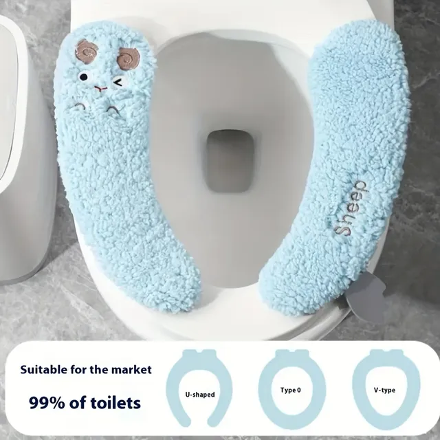 Housse de siège de toilette stérile en peluche épaisse… – vue 2