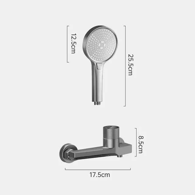 Mitigeur baignoire mural cascade plat noir mat chromé… – vue 6