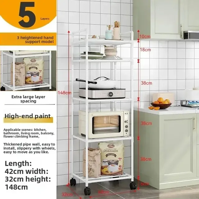 Étagère rangement six niveaux cuisine maison acier noir… – vue 5