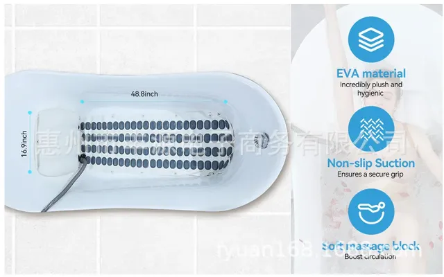 Tapis bain spa massant antidérapant ovale allongé blanc… – vue 4