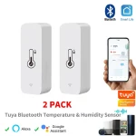 Tuya – capteur intelligent de température et d&rsquo;humidité sans fil, Mini application Compatible Bluetooth, télécommande, thermomètre et hygromètre, paquet de 2