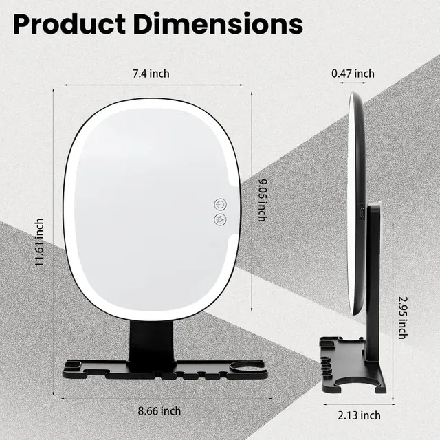 Miroir antibuée LED mural rechargeable batterie 1000mAh… – vue 6