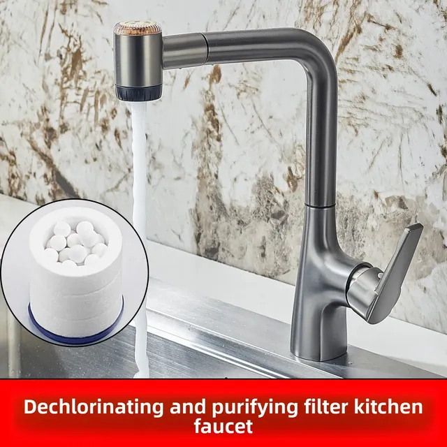 Robinet de cuisine extractible gris pistolet – vue 4