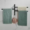 Porte serviettes rotatif aluminium inoxydable noir mat… – vue 5