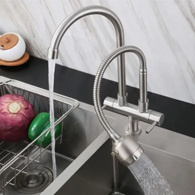 Robinet d'évier double multifonction en acier inoxydable…