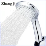 Zhangji – Pomme de douche à économie d&rsquo;eau, design standard et classique,grand panneau d&rsquo;économie d&rsquo;eau, buse pour la salle de bain, accessoires de couleur aléatoire G1/2, 5 modes