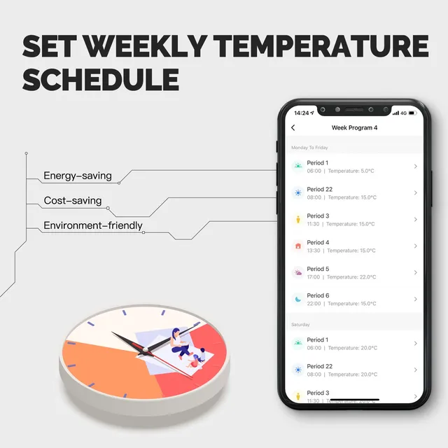 Bouton de chauffage pour maison intelligente WiFi – vue 5