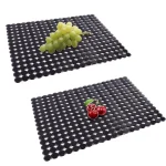 Paquet de 2 tapis d&rsquo;évier de cuisine pour éviers en acier inoxydable/céramique, protecteurs écologiques en PVC pour le fond d&rsquo;évier de cuisine, réglable