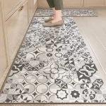 Polymères de sol de cuisine en PVC imperméables, tapis non ald, décoration de la maison, long lea, résistant à l&rsquo;huile, lavable, récurable