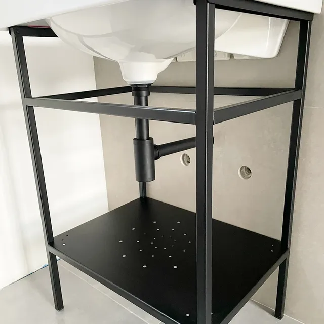 Piège à bouteilles de lavabo de salle de bains noir – vue 3