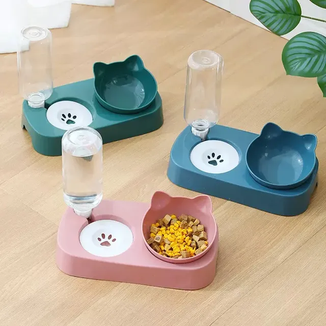 1 pièce-cuiseur pour chat Double bol pour chien eau… – vue 3
