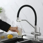 Robinet de cuisine moderne en cuivre, Purification d&rsquo;eau potable, évier extractible, eau Pure chaude et froide, robinet à boire Direct