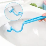 Brosse de nettoyage de salle de bain incurvée Portable, avec poignée d&rsquo;angle, accessoires de nettoyage de brosse de toilette pour l&rsquo;hygiène domestique, 1 pièce