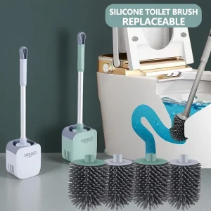 Brosse de toilette sans poinçonnage, nettoyage des toilettes mural, matériau TPR à long manche, brosse de toilette sans perte Brosse de toilette sans poinçonnage, nettoyage des toilettes mural, matériau TPR à long manche, brosse de toilette sans perte