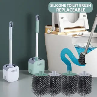 Brosse toilette murale sans poinçonnage silicone souple manche longue…