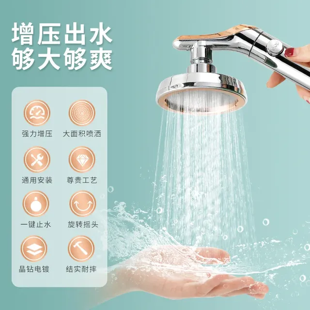 Pommeau douche main tête ronde pluie poignée ergonomique… – vue 3