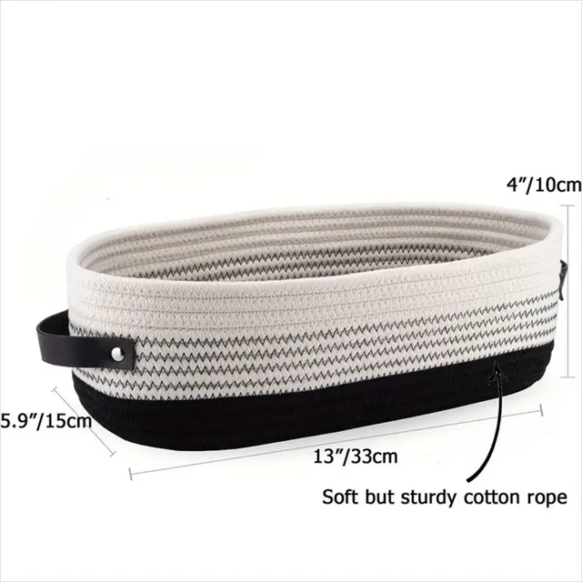 Panier rangement ovale corde tressée beige bohème… – vue 6