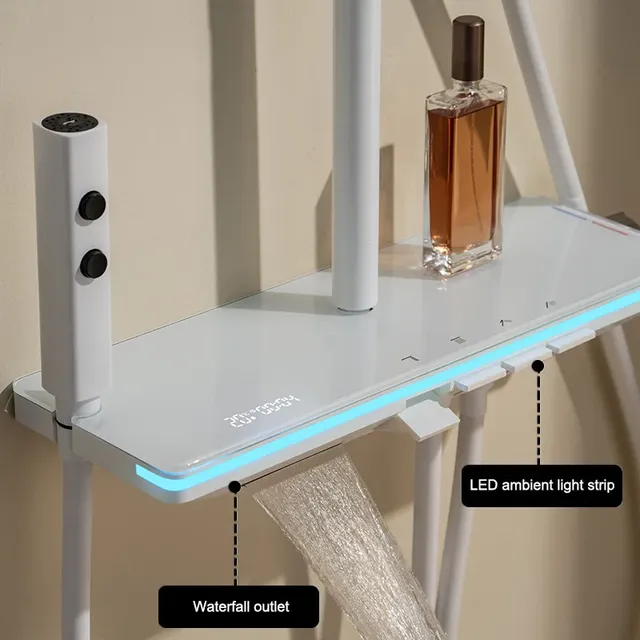 Système de douche à lumière ambiante avec bouton de piano – vue 4