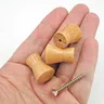 Mini bouton bois hêtre verni forme champignon surface… – vue 2