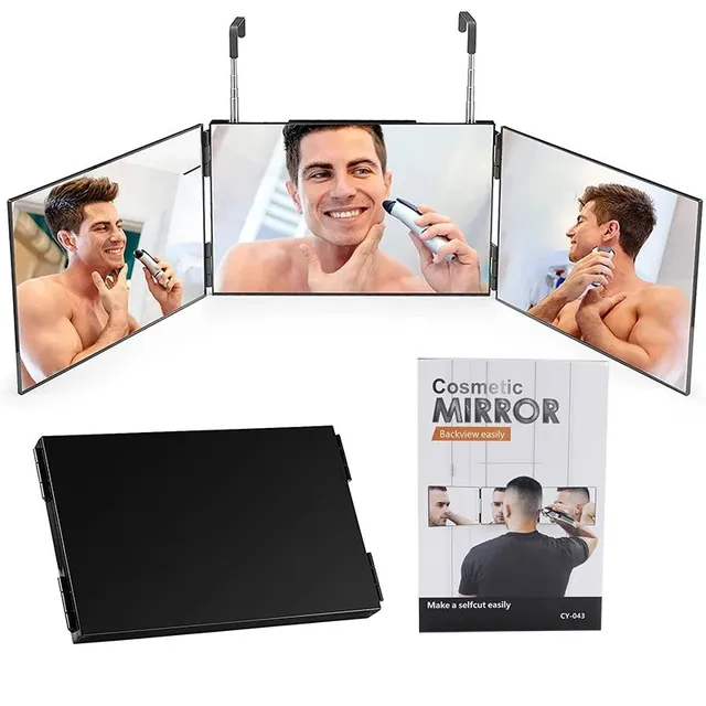 Miroir 3 voies pour la coupe de cheveux avec lumières