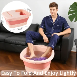 Baignoire de pieds pliable – Portable, bassin couvert avec conception ergonomique, épaississement du Silicone adapté aux voyages et aux usage domestique