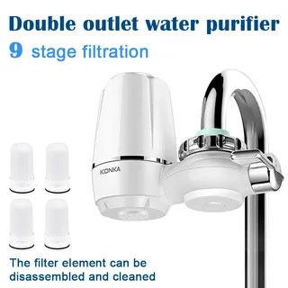 Filtre eau robinet double sortie neuf étapes filtration charbon actif…