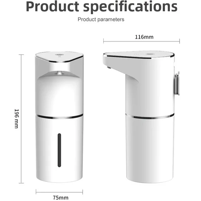 Distributeur savon moussant sans contact 360ml blanc… – vue 6