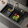 Évier cuisine acier inoxydable noir mat grand cuve… – vue 2