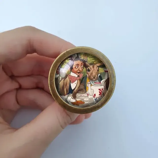 Bouton commode verre cabochon bombé Alice Pays… – vue 5