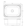 Évier carré cuisine noir inox 304 encastrable mat… – vue 6
