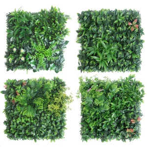 Panneau mural de plantes artificielles 3D 50x50CM, en plastique, pour l&rsquo;extérieur, pelouse verte, décoration de maison, arrière-plan de mariage, mur d&rsquo;herbe de jardin, mur de fleurs