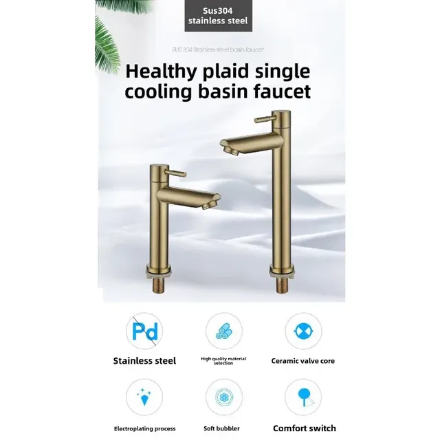 Robinet lavabo froid monocommande acier inoxydable… – vue 6