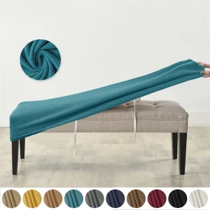 Housse de tabouret rectangulaire élastique, 1 pièce, housse de siège de banc de Piano solide, Anti-salissure, amovible, décoration de maison