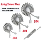 Tuyau de douche Flexible 2/3/5M, tuyau de ligne téléphonique à ressort, tuyau d&rsquo;eau en plastique pour salle de bains, toilettes, pulvérisateur de Bidet