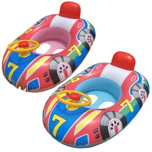 Anneau flottant de natation de bateau de voiture de volant de bébé, flotteur gonflable de piscine de bébé, jouets de baignoire, accessoires de piscine
