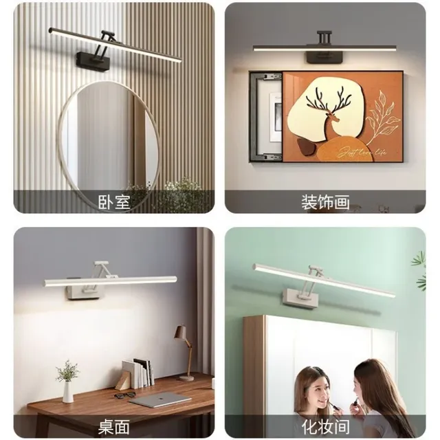 Applique murale rétractable noir blanc miroir maquillage… – vue 3