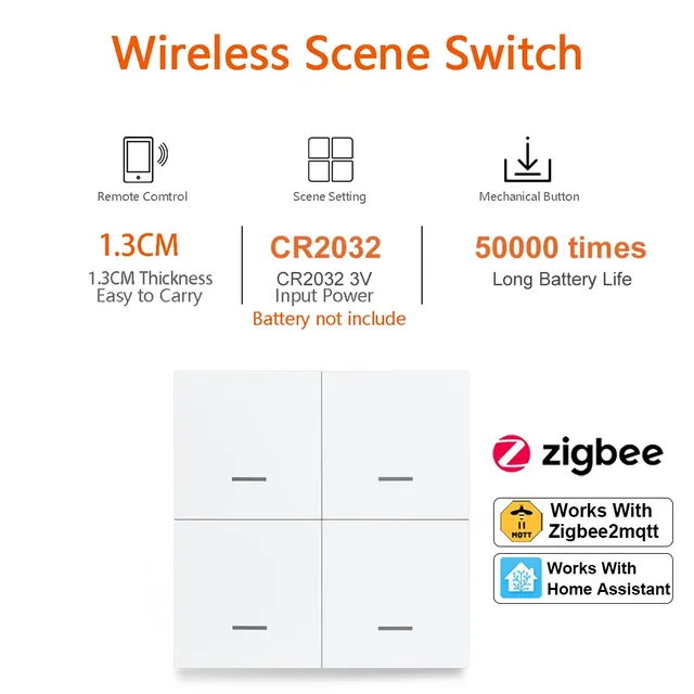 Commutateur intelligent ZigBee 4 gangs scénario 12 scène… – vue 2