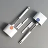 Brosse toilette silicone manche inox poignée blanche… – vue 5