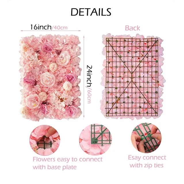 1/4/6 pièces panneaux muraux de fleurs 60*40cm 3D soie… – vue 3