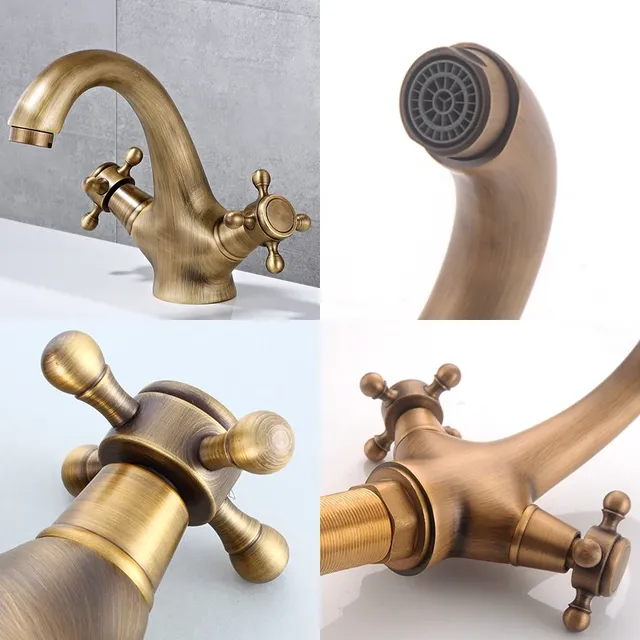 Robinet Antique grue d'eau chaude et froide Bronze… – vue 7