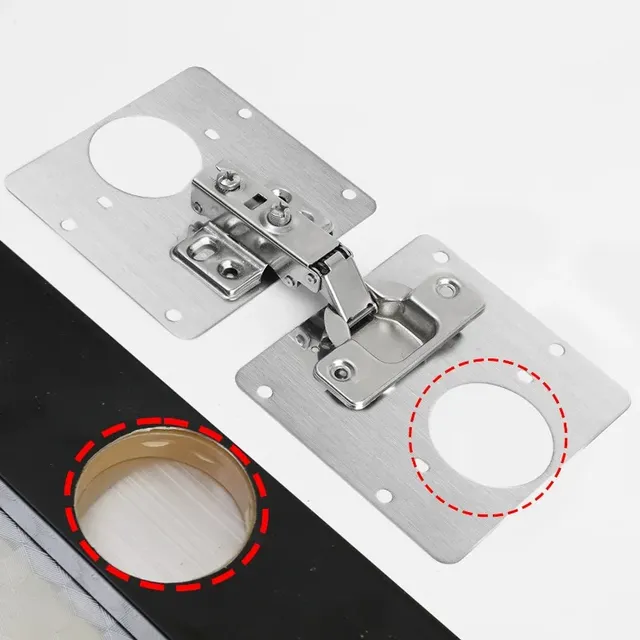 Plaque de réparation de charnière en acier inoxydable – vue 2
