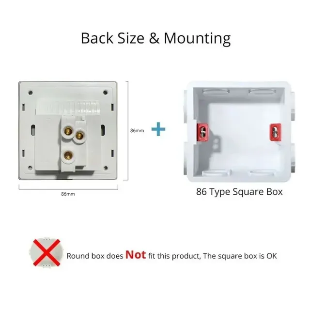 Panneau de verre mur interrupteur central LED rétro… – vue 4