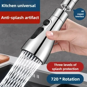 360 °   Robinet de cuisine rotatif taille mince pressurisé anti-éclaboussures filtre étendu mousse robinet universel tête pulvérisateur pour cuisine