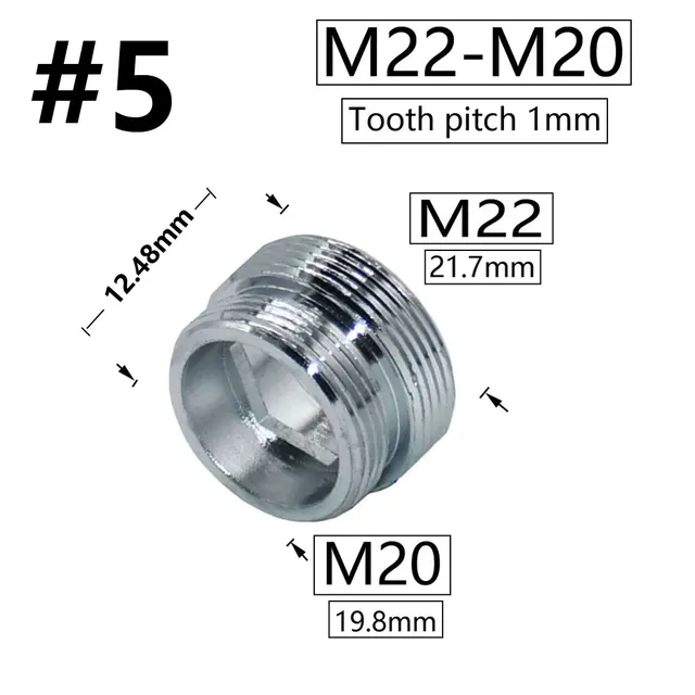Coupleur de robinet d'eau en laiton argenté M16 M18 M20… – vue 6