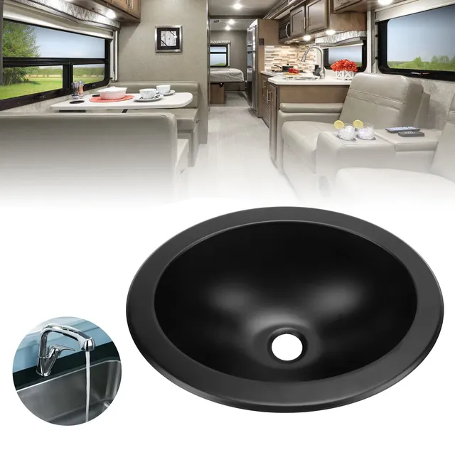 Lavabo RV grande capacité 304 rond en acier inoxydable… – vue 6